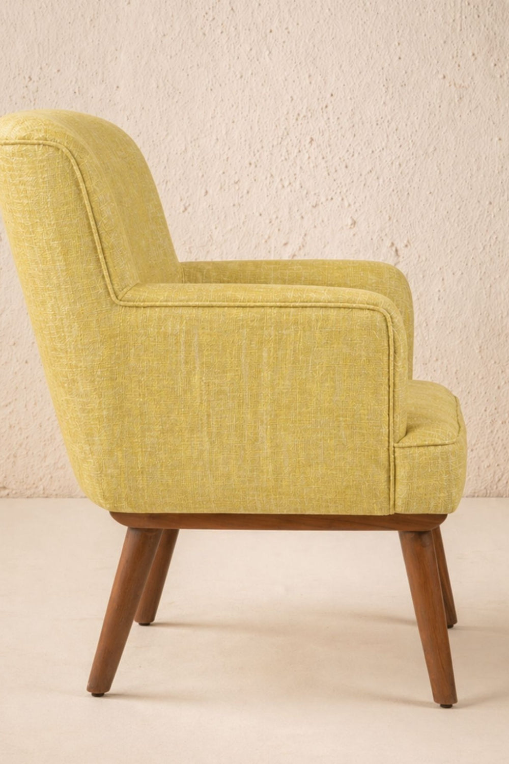 Upholstered Bundle Kabo Accent Chair in Lime Zest Raffia Fabric