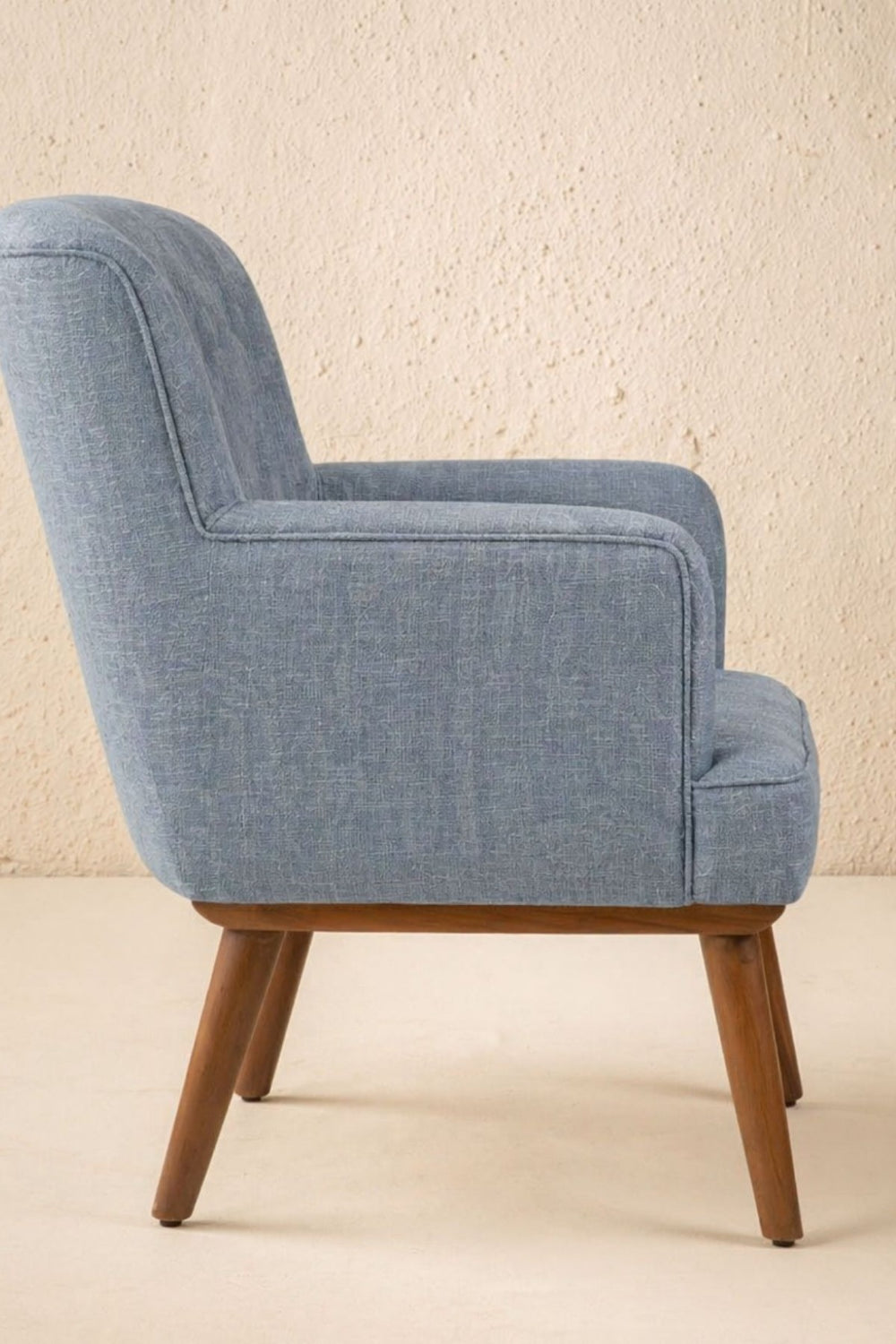 Upholstered Bundle Kabo Accent Chair in Raffia Misty Grey Fabric