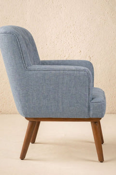 Upholstered Bundle Kabo Accent Chair in Raffia Misty Grey Fabric