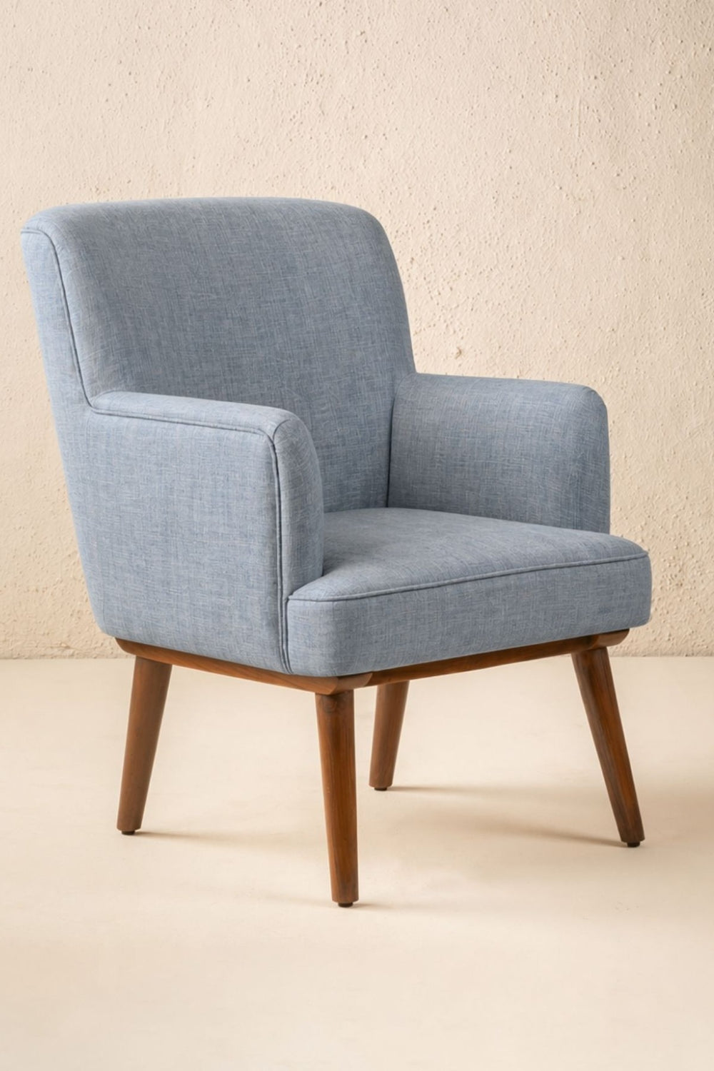 Upholstered Bundle Kabo Accent Chair in Raffia Misty Grey Fabric