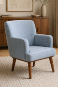 Upholstered Bundle Kabo Accent Chair in Raffia Misty Grey Fabric