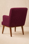 Upholstered Bundle Kabo Accent Chair in Raffia Plum Red Fabric