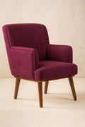 Upholstered Bundle Kabo Accent Chair in Raffia Plum Red Fabric