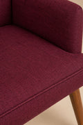 Upholstered Bundle Kabo Accent Chair in Raffia Plum Red Fabric
