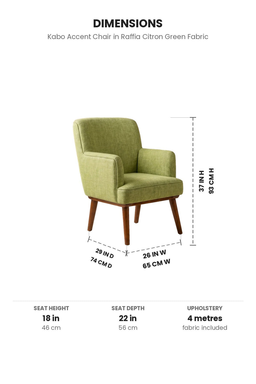 Upholstered Bundle Kabo Accent Chair in Raffia Citron Green Fabric