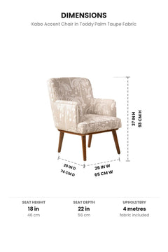 Upholstered Bundle Kabo Accent Chair in Toddy Palm Taupe Fabric