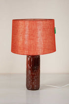 Karah Mineral Red Ceramic Table Lamp with Solid Taper Drum Lampshade (Dusky Red)