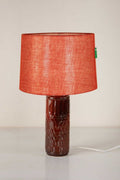 Lighting Bundle Karah Mineral Red Ceramic Table Lamp with Solid Taper Drum Lampshade (Dusky Red)