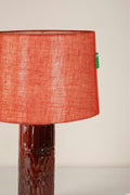Lighting Bundle Karah Mineral Red Ceramic Table Lamp with Solid Taper Drum Lampshade (Dusky Red)