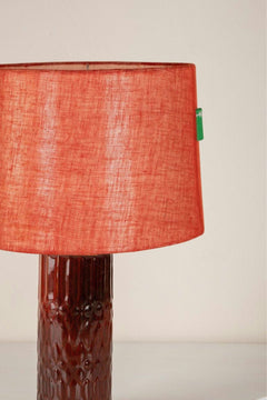 Lighting Bundle Karah Mineral Red Ceramic Table Lamp with Solid Taper Drum Lampshade (Dusky Red)