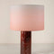 Karah Mineral Red Ceramic Table Lamp with Tama Drum Lampshade (Soft Pink)