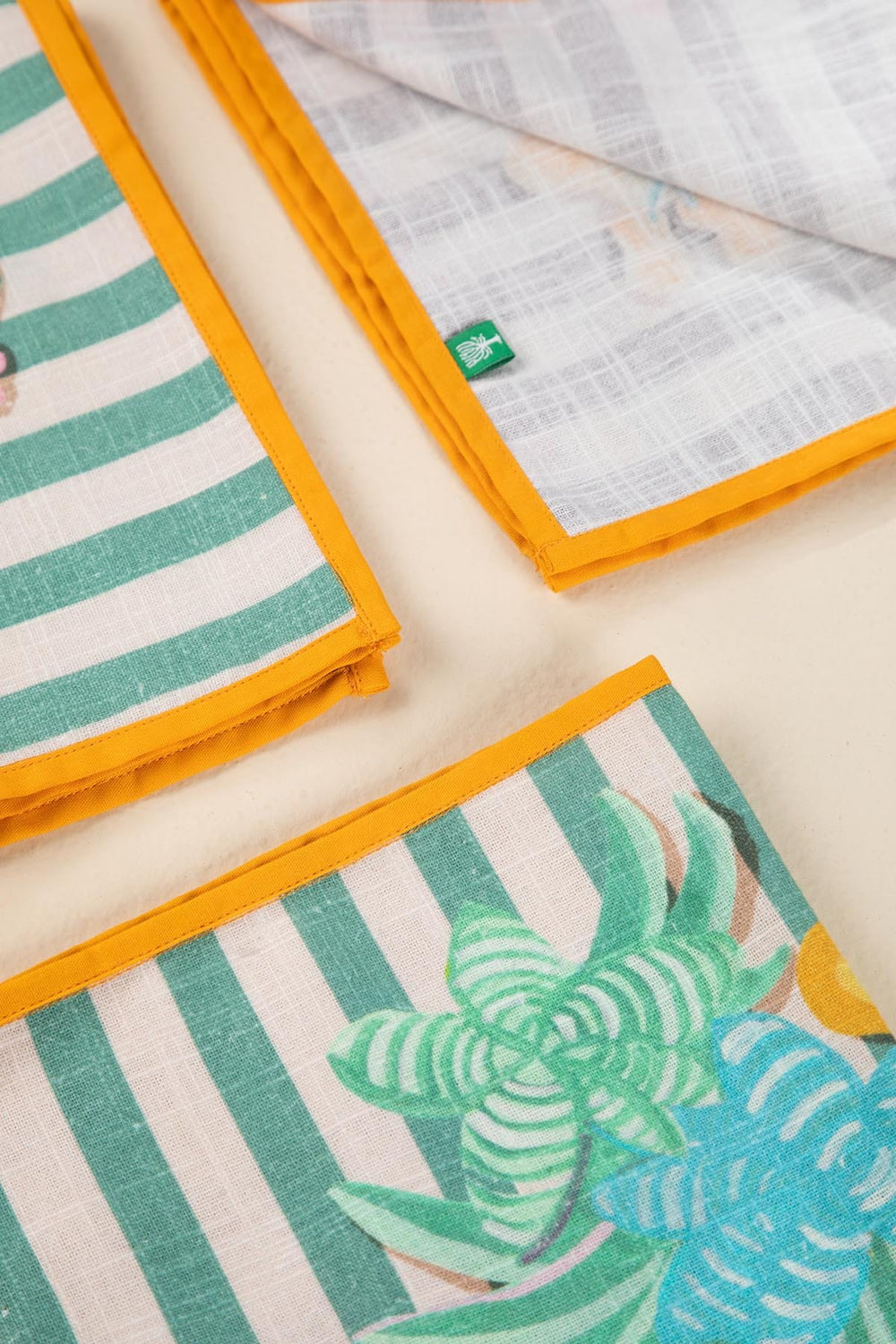 KEORA STRIPERS DINNER NAPKIN (SET OF 4) HONEY BLOOM
