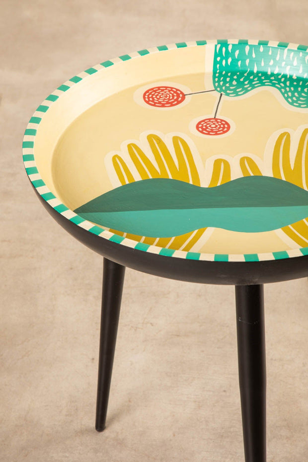 KISSED HANDS PAINTED SIDE TABLE