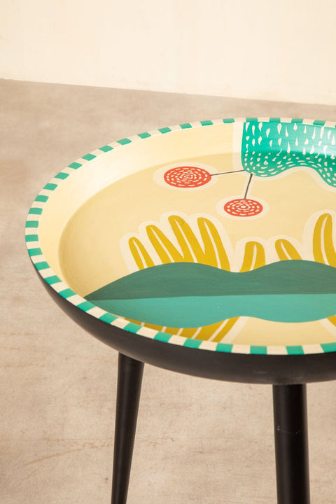 KISSED HANDS PAINTED SIDE TABLE