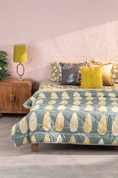 Kuppi Grey Yellow Quilt