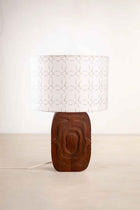 Landfall Ogee Table Lamp with Circle Grid Drum Lampshade (Grey)