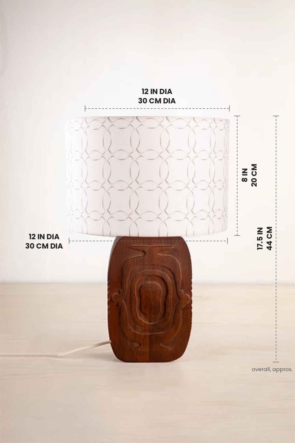 Lighting Bundle Landfall Ogee Table Lamp with Circle Grid Drum Lampshade (Grey)