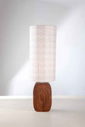 Lighting Bundle Landfall Ogee Table Lamp with Circle Grid Cylinder Lampshade (Grey)
