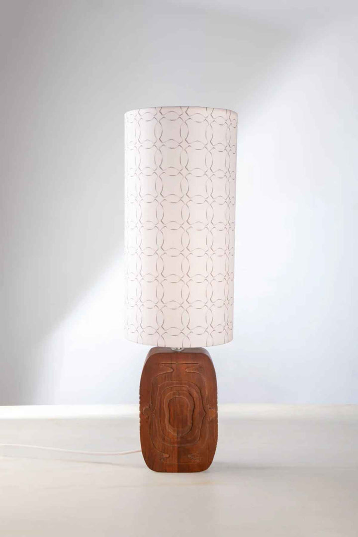 Lighting Bundle Landfall Ogee Table Lamp with Circle Grid Cylinder Lampshade (Grey)