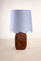 Landfall Ogee Table Lamp with Solid Blue Scalloped Taper