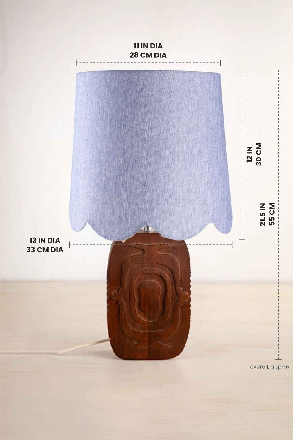 Lighting Bundle Landfall Ogee Table Lamp with Solid Blue Scalloped Taper
