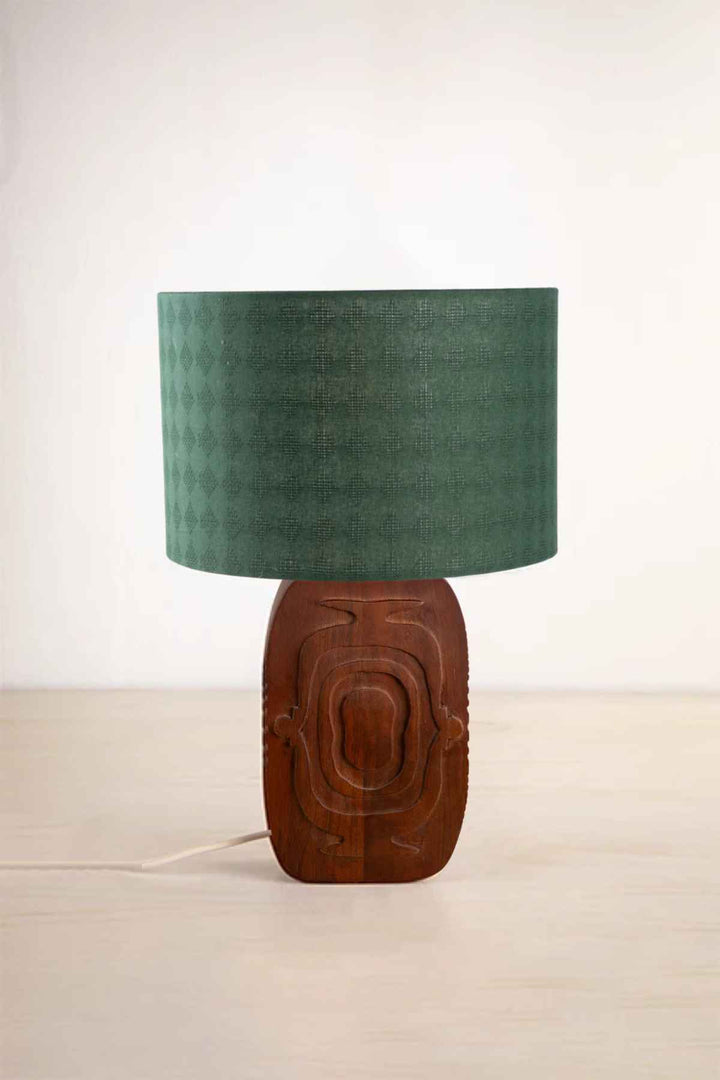 Lighting Bundle Landfall Ogee Table Lamp with Solid Drum Lampshade (Green)
