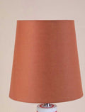 Lighting Bundle Lighthouse Red Stripe Table Lamp with Solid Taper Lampshade (Rust Red)