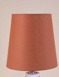 Lighting Bundle Lighthouse Red Stripe Table Lamp with Solid Taper Lampshade (Rust Red)