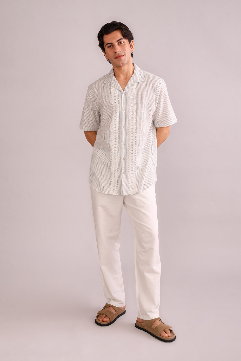 SHIRTS Linen Stripes Camp Shirt (Arrakis Salt)