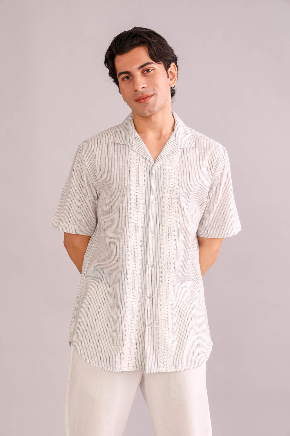 SHIRTS Linen Stripes Camp Shirt (Arrakis Salt)