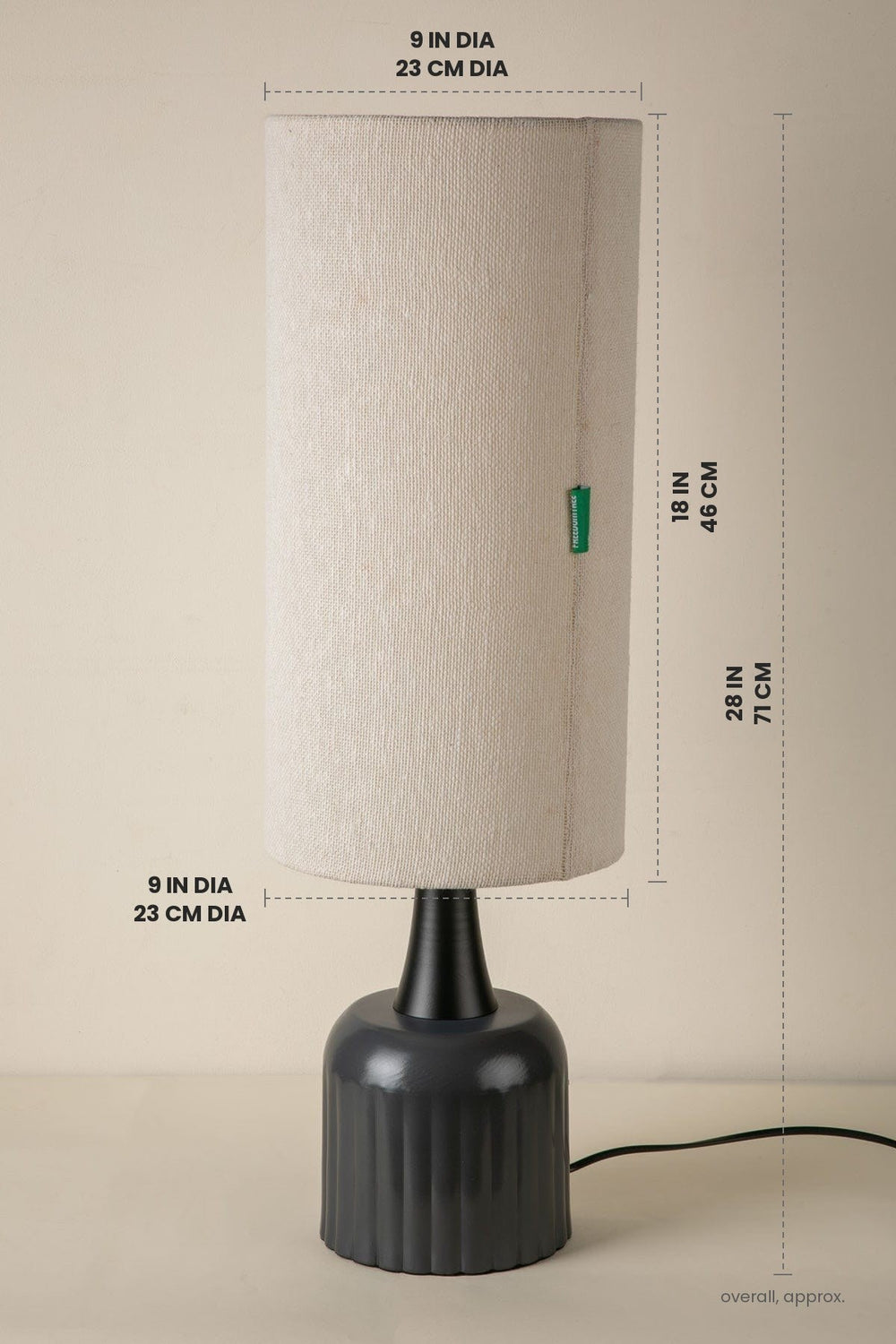 Lighting Bundle Luna Table Lamp with Loose Weave Tall Lampshade (Off White)
