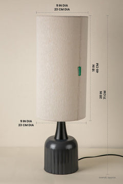 Lighting Bundle Luna Table Lamp with Loose Weave Tall Lampshade (Off White)