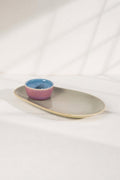 SERVING PLATTERS Double Happiness Ceramic Platter With Dip Bowl