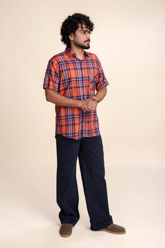 SHIRTS Madras Plaid Resort Shirt (Harmony Orange)