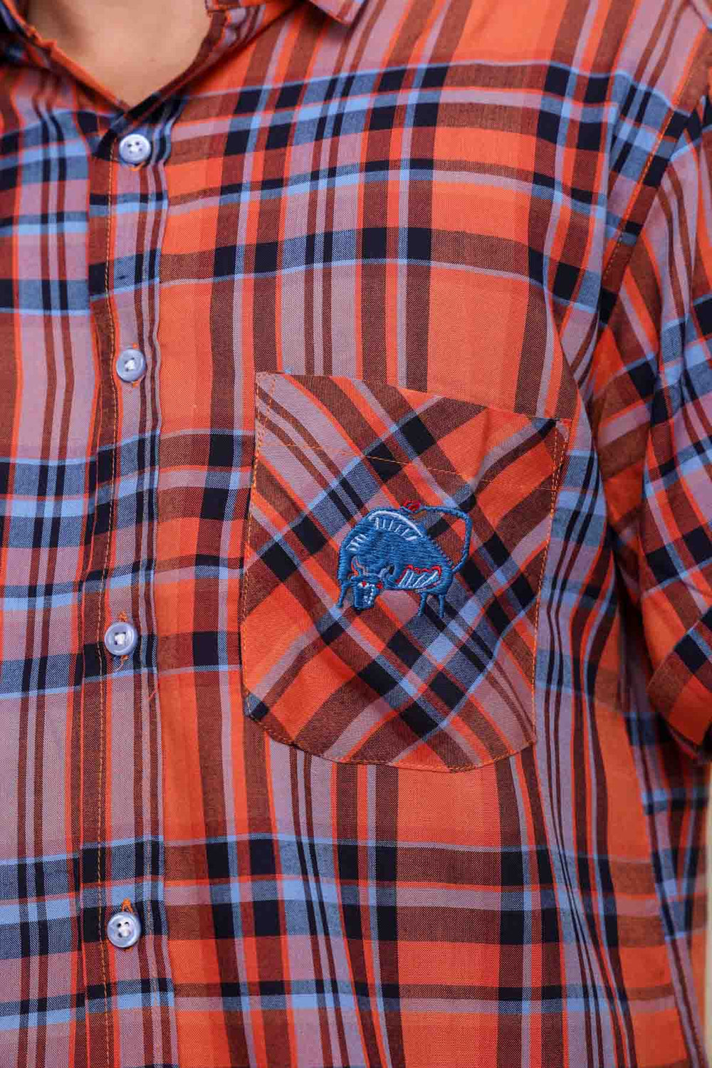 SHIRTS Madras Plaid Resort Shirt (Harmony Orange)