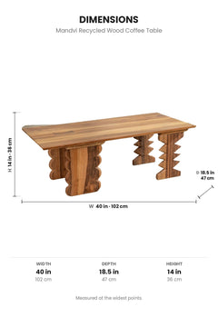 COFFEE TABLES Mandvi Recycled Wood Coffee Table