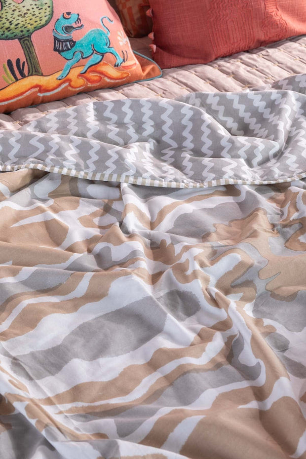 MANSARA  PRINT & PATTERN DOHAR BEIGE GREY