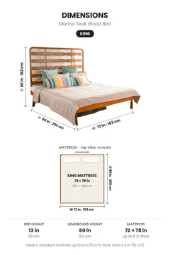 BEDS Marina Spindle Teak Wood Bed