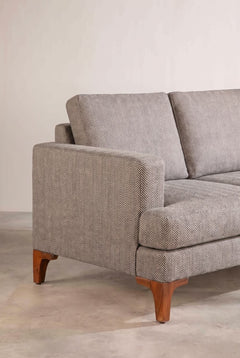 Upholstered Bundle Marina Sofa in Herringbone Saturn Sand Fabric