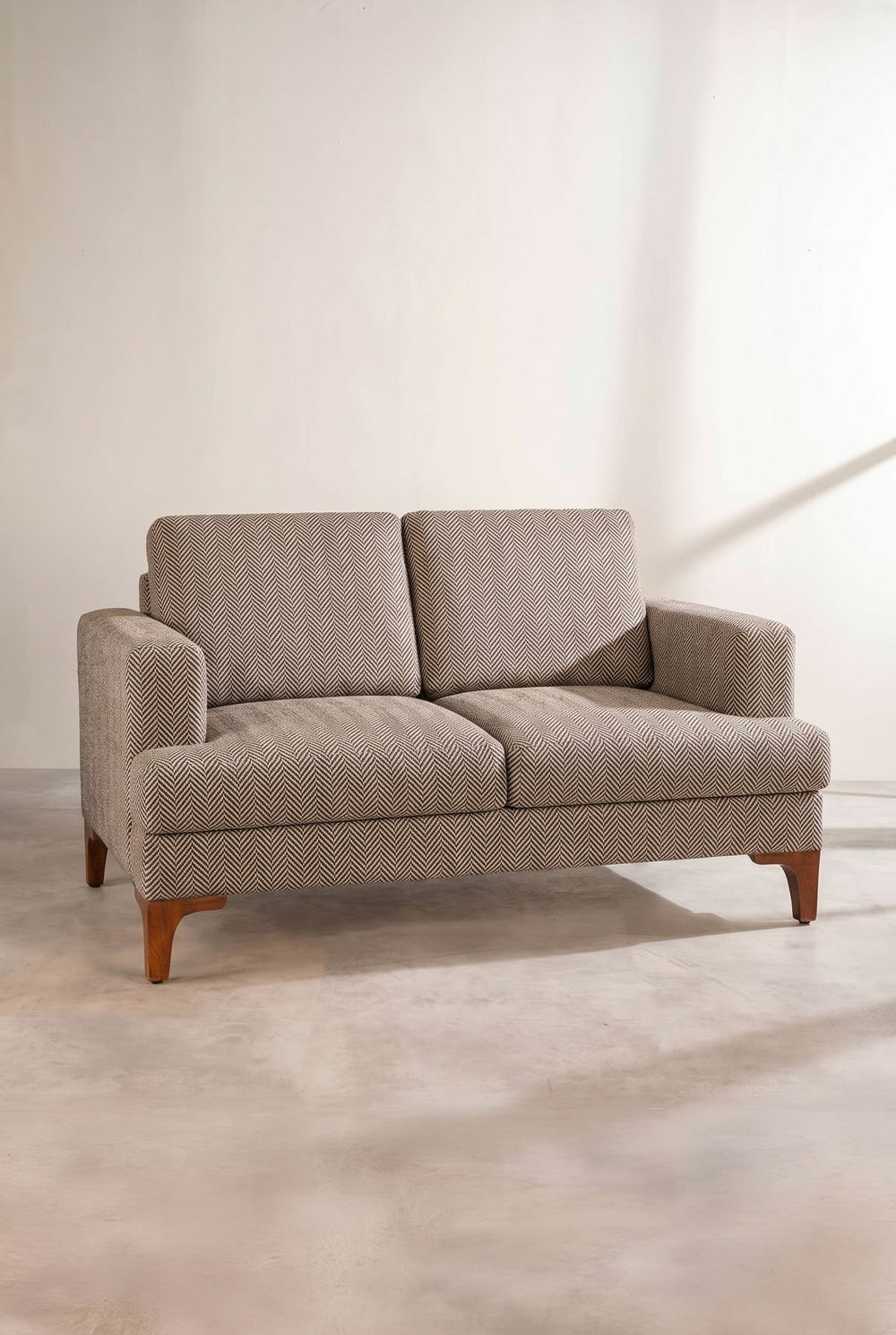 Upholstered Bundle Marina Sofa in Herringbone Saturn Sand Fabric