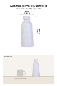 FLOWER VASES Atah Ceramic Vase (Matt White)