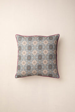 PRINT & PATTERN CUSHIONS Maya Circle Tile Smoke Blue Cushion Cover (46 X 46 Cm)