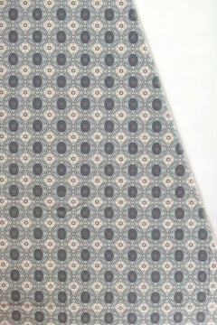 SWATCHES Maya Circle Tile Smoke Blue Printed Fabric Swatch