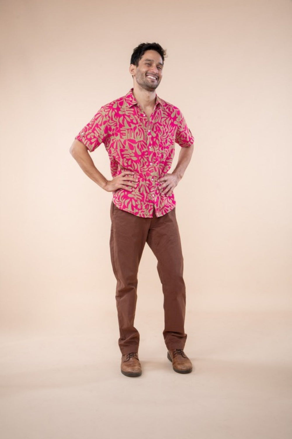 SHIRTS Puzzle Tree Resort Shirt (Merlot Pink)
