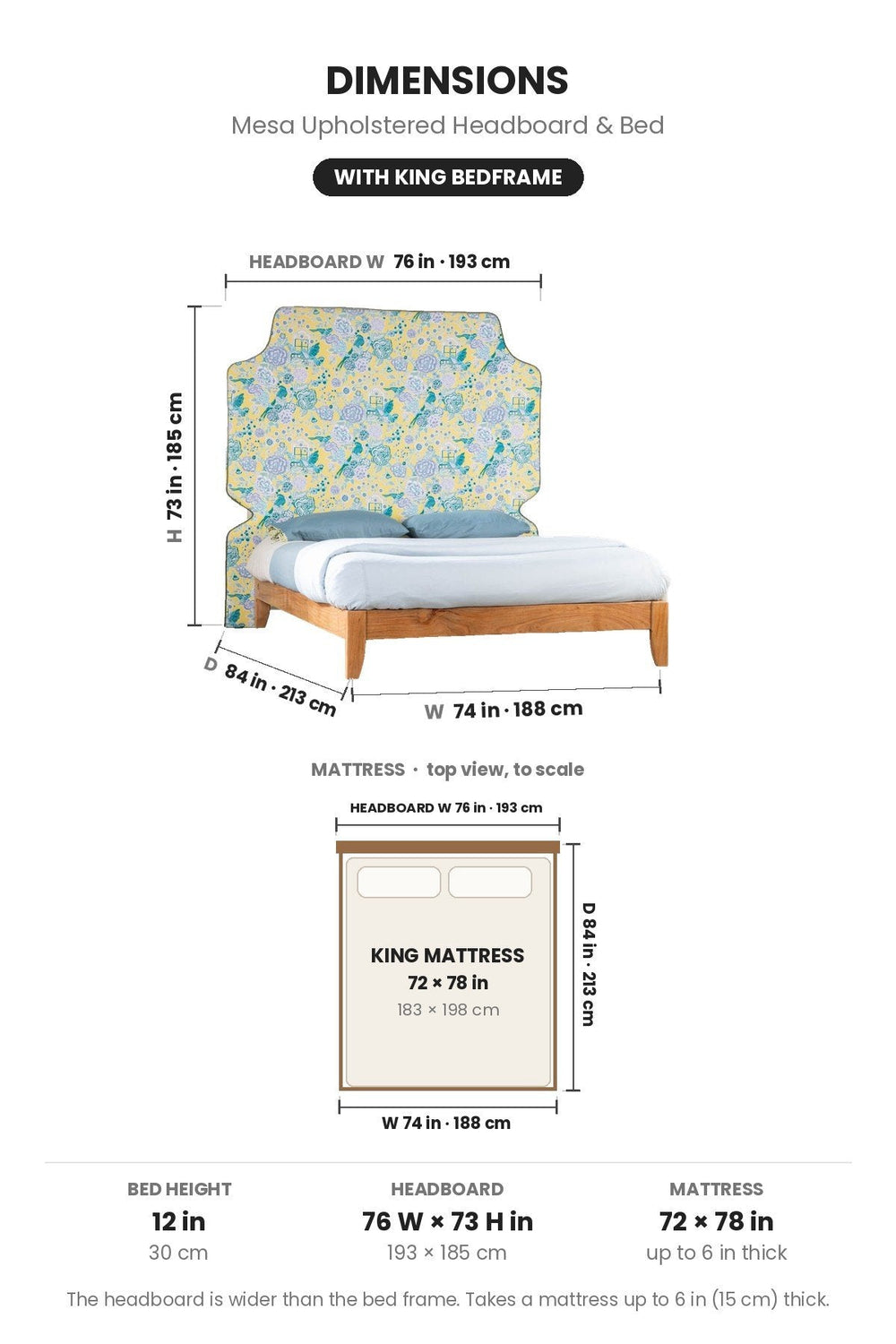 BEDS Mesa Upholstered Headboard And Bed