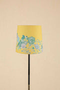Lighting Bundle Midnight Slim Floor Lamp with Damask Birds Taper Lampshade (Butter Yellow)