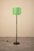 Midnight Slim Floor Lamp with Solid Drum Lampshade (Fresh Green)