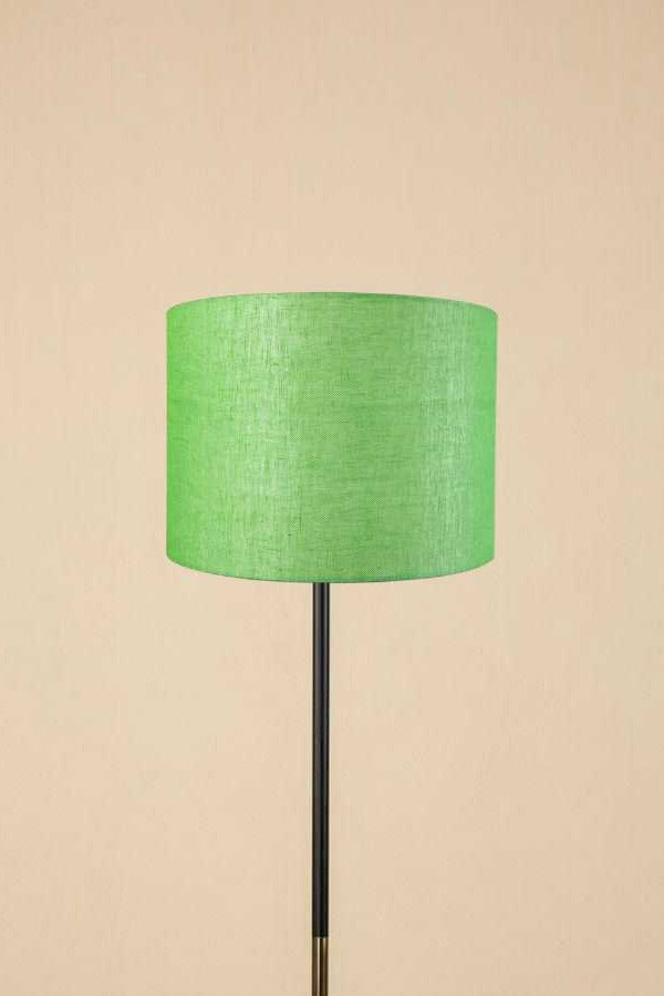 Lighting Bundle Midnight Slim Floor Lamp with Solid Drum Lampshade (Fresh Green)