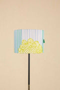 Lighting Bundle Midnight Slim Floor Lamp with Tulukka Stripes Drum Lampshade (Blue And Green)