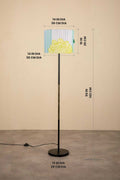 Lighting Bundle Midnight Slim Floor Lamp with Tulukka Stripes Drum Lampshade (Blue And Green)